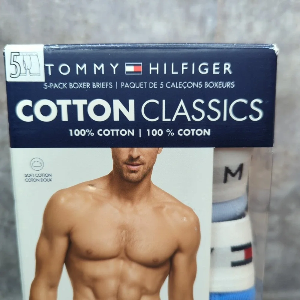 Tommy Hilfiger Large Boxer Briefs Cotton Mens Blue Black Underwear Classic Fit